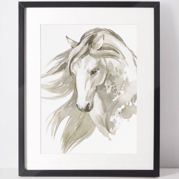 Wall Art Watercolor Horse Illustration Print Poster Unframed - Picture 2 of 2